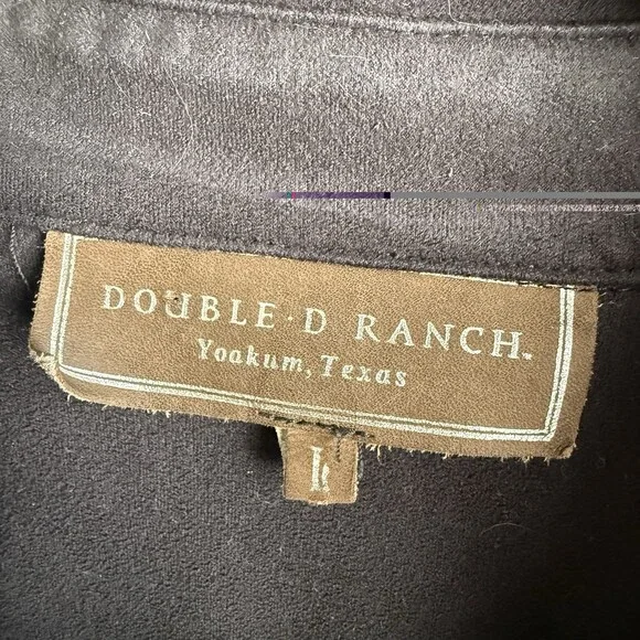 Double D Ranch Women's Size Large Black Suede Feel Button Up Western Shirt - Picture 4 of 11